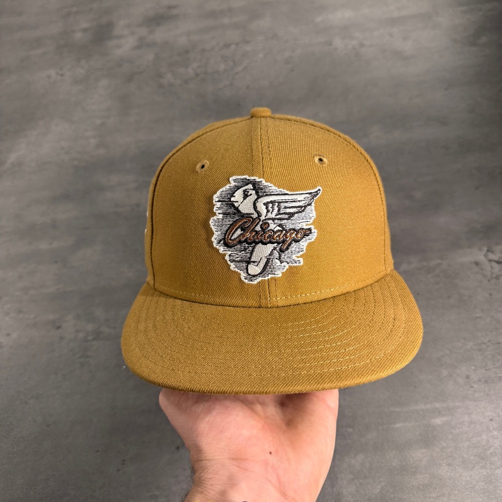 New Era Chicago White Sox Hat 7 Panama Tan Gray UV Comiskey Park 1950 Patch - Picture 2 of 7